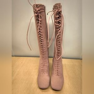 Kate Spade NY Rose Leather Women's Lace Up Knee High Lake Boots 8.5